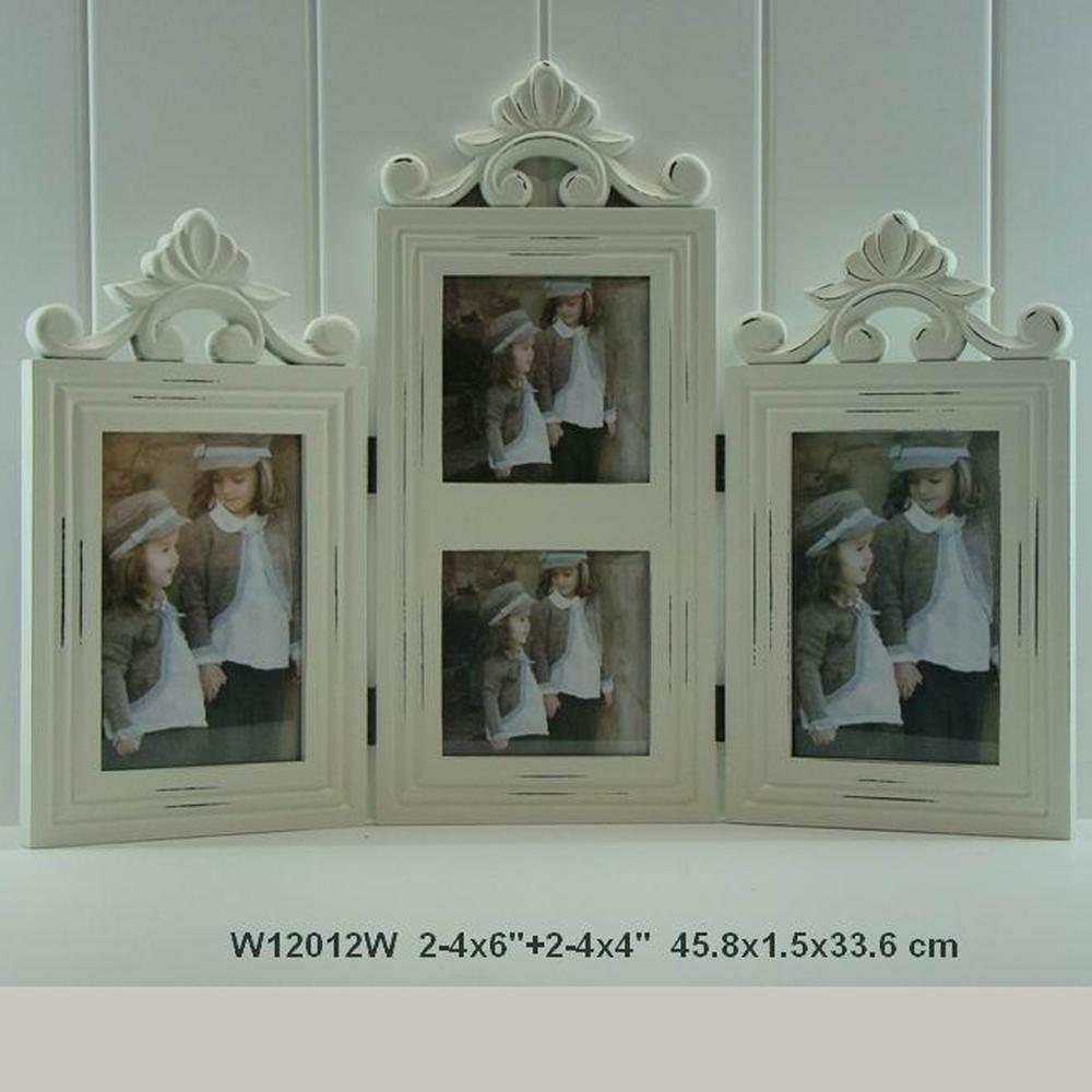 big size white four pictures wood letter photo frame wooden picture frame