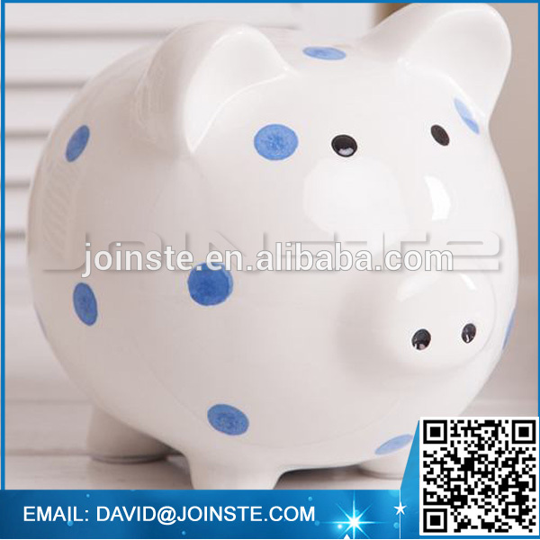 Ceramic clear piggy bank ,pig coin bank