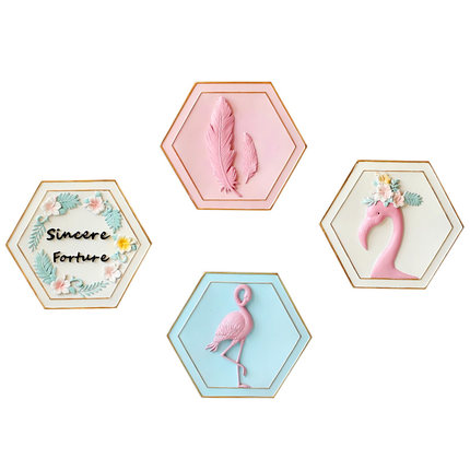 Custom creative resin flamingo wall decoration four styles