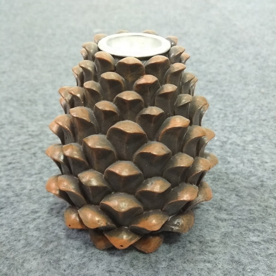 custom candle holders in polyresin,pine cone candle holder,deal apple candle stands