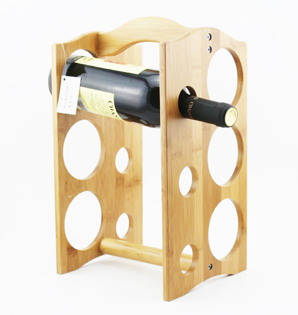 Natural Bamboo Wine Rack 8-bottles Countertop Custom accept