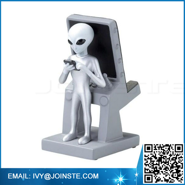 Figures Smartphone Stands Alien shaped resin polyresin decoration cell phone holder mobile phone holder