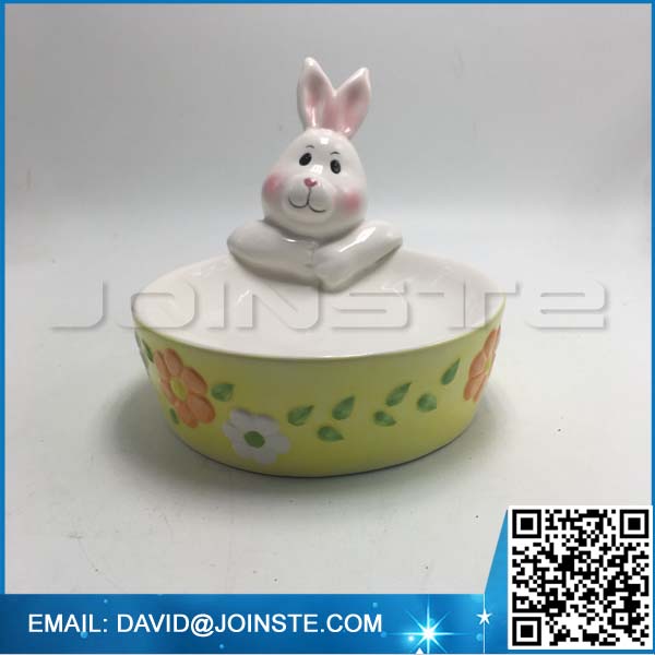 Easter ceramic rabbit egg bowl, bunny candy bowl