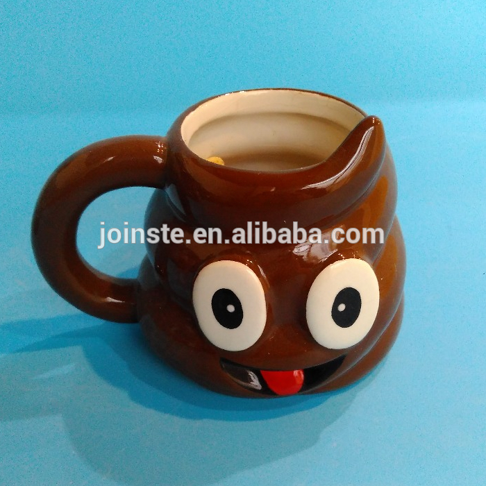 Brown color ceramic novelty coffee mug