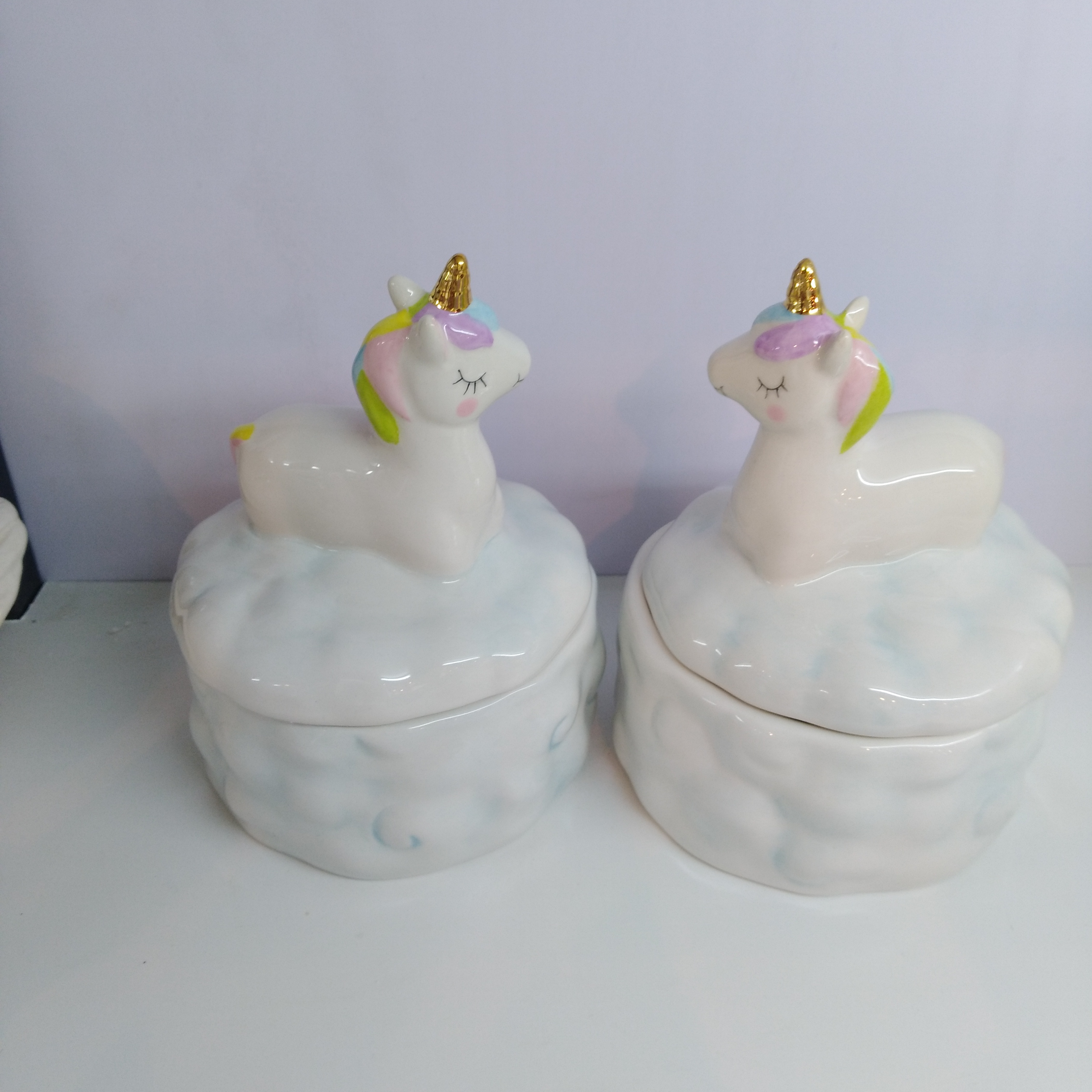 Coilorful Ceramic Unicorn Ring Holder, Jewelry & Trinket Box