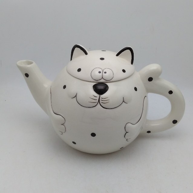 Cat Teapot 19 oz Ceramic white cat teapot customized