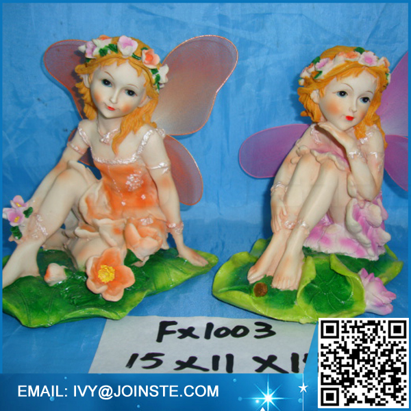 Cheap butterfly wings fairy resin flower fairy figurines wholesale
