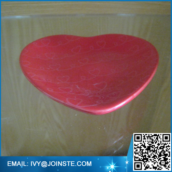 Ceramic Valentine heart shaped plate romance pink dinner plates set
