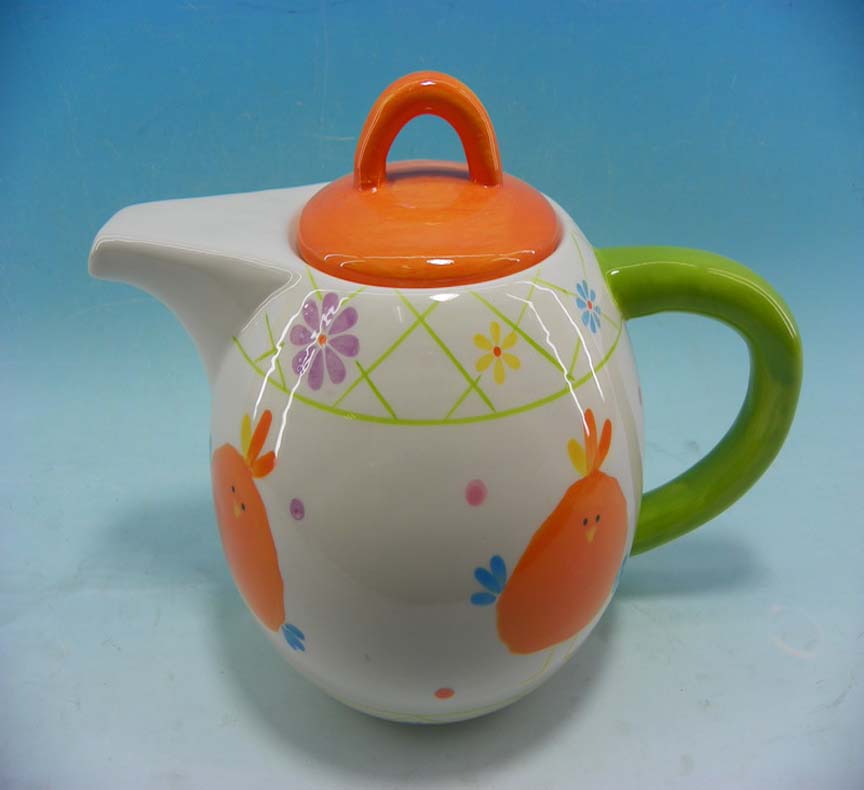 Customized cheap cute painting ceramic teapot kettle home drinkware