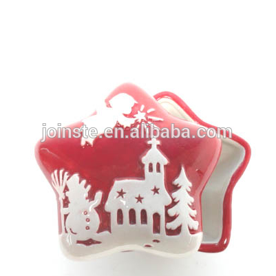 Custom star shape christmas tree painting ceramic napkin holder bar napkin holder