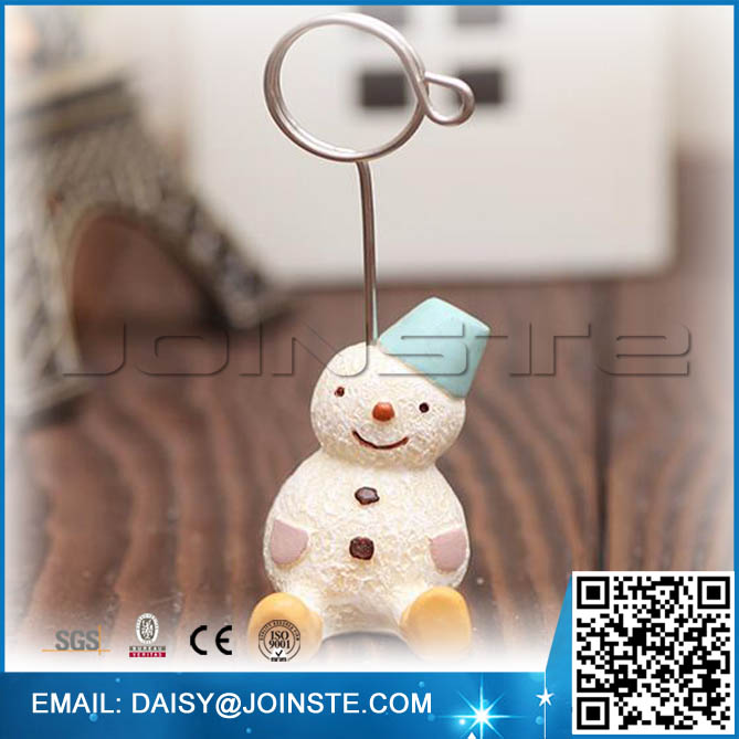 Smiling snowman Photo holder stand clips