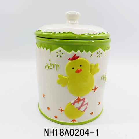 Ceramic Cookie Jars Yellow Ceramic Snow Chick Cookie/Treat Jar 5 X 7.5 X 5 Inches