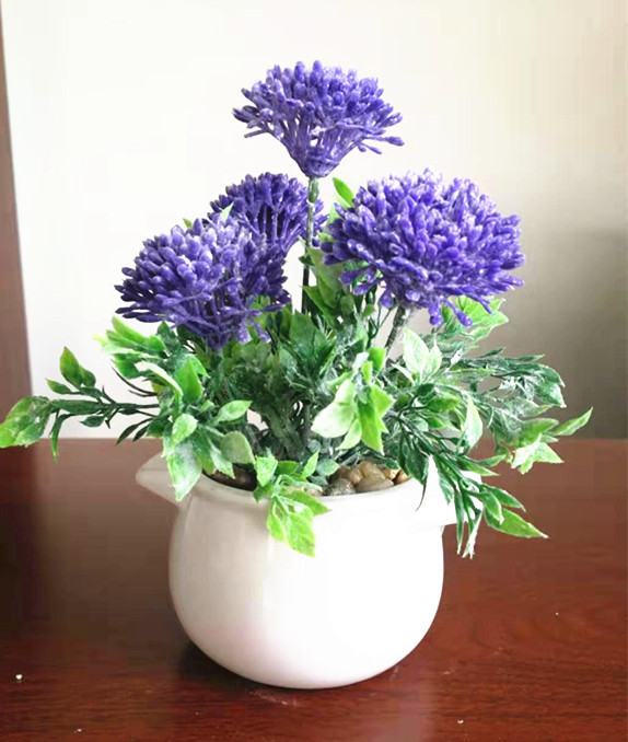 Assorted artificial flower  bonsai chrysanthemum  with  pot