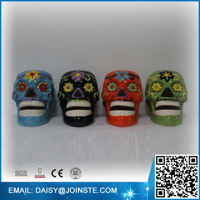 horrific multi color mini skull heads
