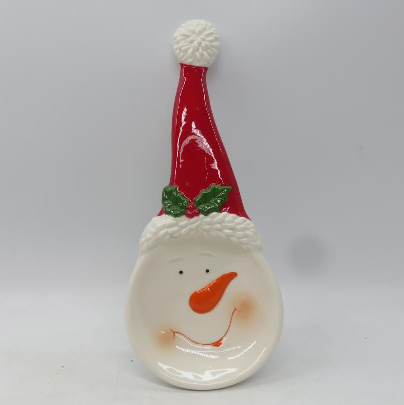 Custom Ceramic Spoon Rest,Christmas spoon rests with design on snowman, reindeer, santa
