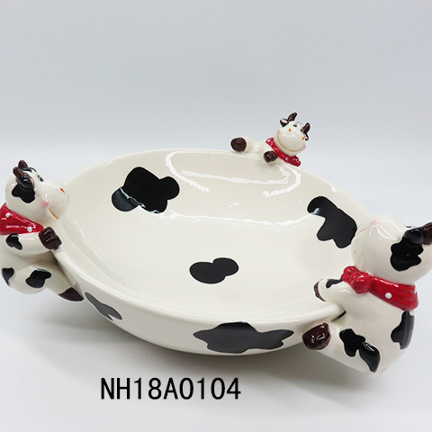 Ceramic Cow Salad Bowl