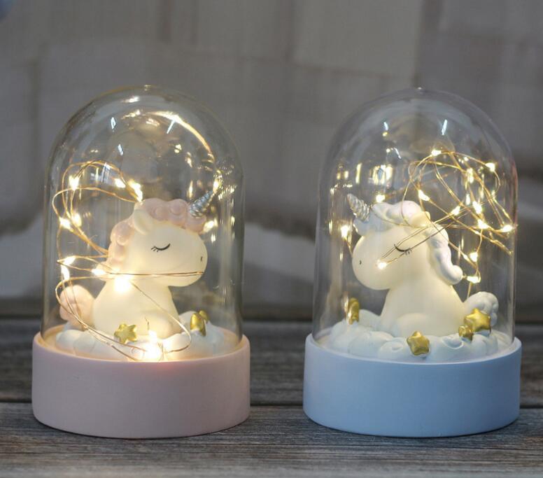 Unicorn lighted oval snowglobes gift