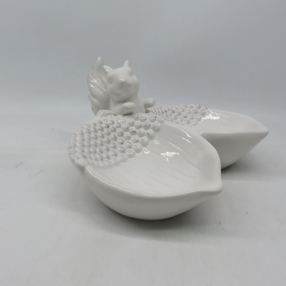 Squirrel design white ceramic salad bowl,ceramic chinese bowl set,decorate white ceramic bowls