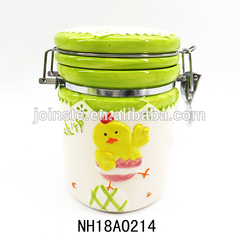 Ceramic easter chicks Canister Set For Coffee Tea Sugar