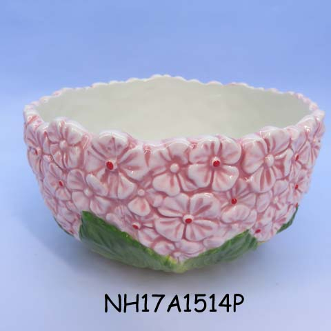 Pincushion Hydrangea Shape ceramic salad bowl,custom ceramic bowl