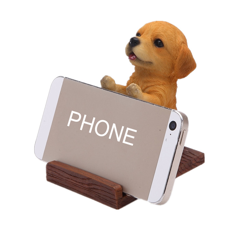 Smart mobile phone security stand, golden retriever cell holder,Custom resin mobile holder