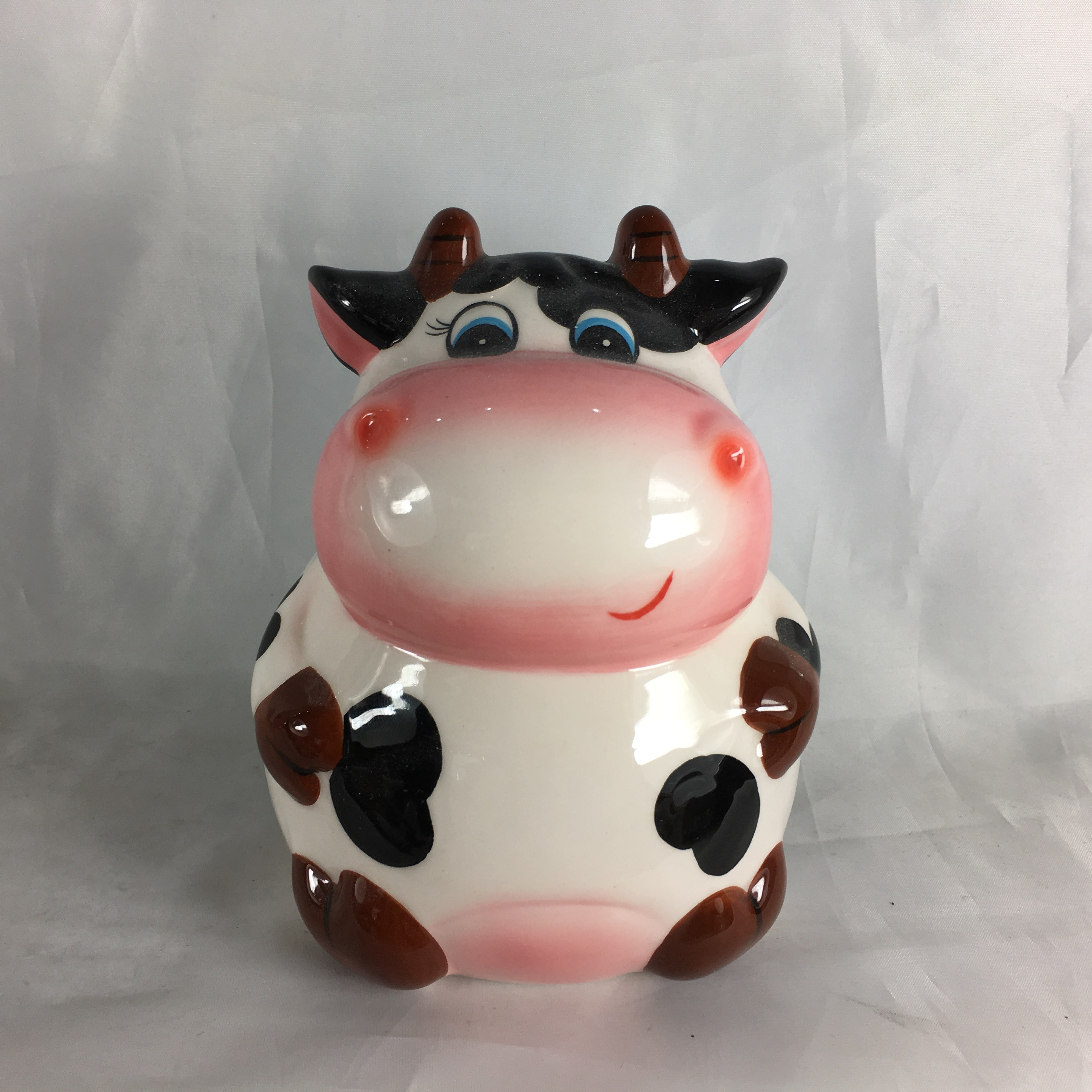 Customized Milk Cow shape ceramic coin box animal design money bank