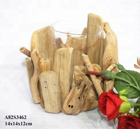 Natural primitive driftwood twig candle holders for christmas