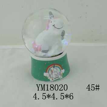 Pretty Unicorns 3 x 3 Miniature Resin Stone 45MM Water Globe Table Top Figurine
