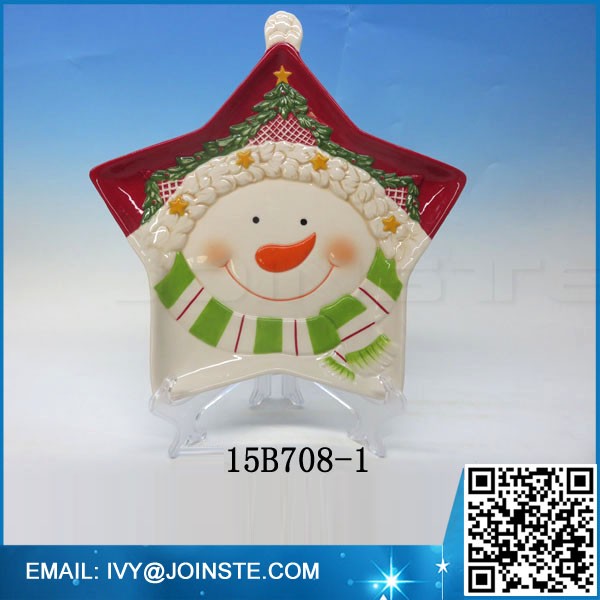 Wholesale restaurant dishes for Christmas ceramic dinner plate dishes