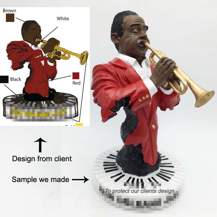 Costumed Jazz Resin figure craft high quality