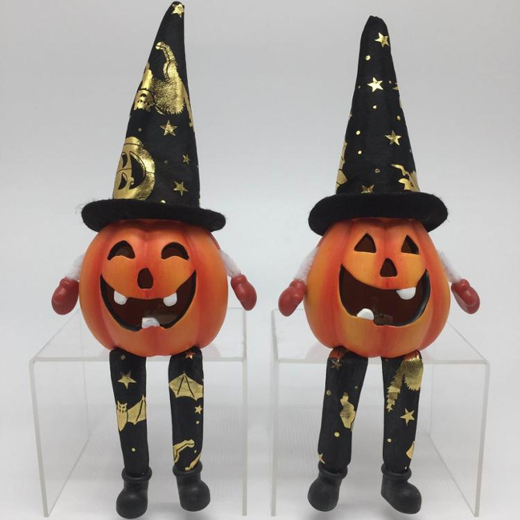 hand painted ceramic halloween decoration with pumpkin design for supply