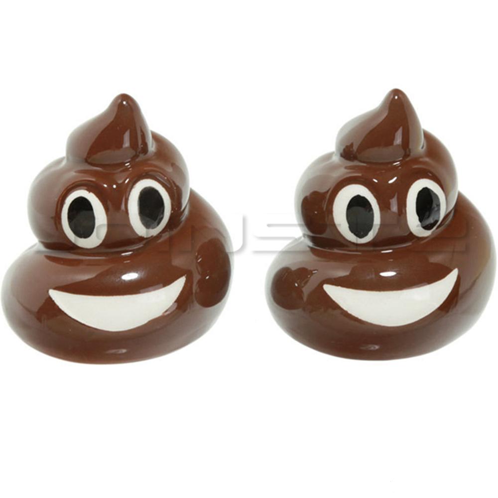 Funny Ceramic Poop Emotive Salt and Pepper Set