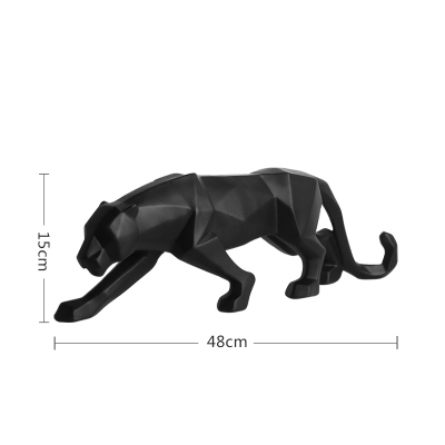 Plain white or black indoor decorative statue,Geometric leopard decoration, polyresin leopard