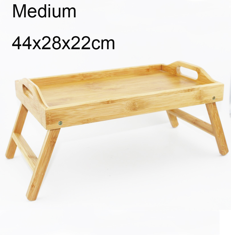 Bamboo Laptop Table Adjustable Lap Tray Large Size Bed Serving Tray Breakfast Table Foldable Notebook Computer Desk