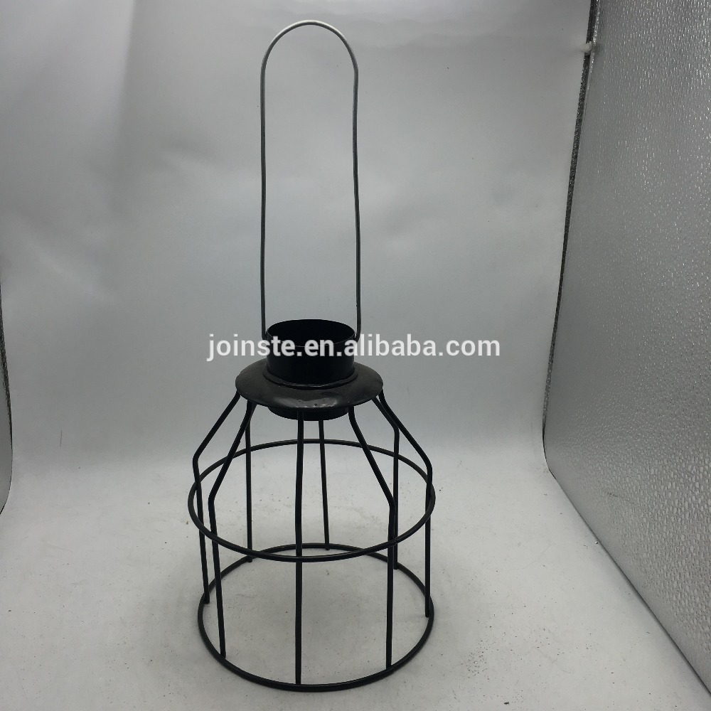 Custom cheap metal candle lantern with handle metal lantern for parties