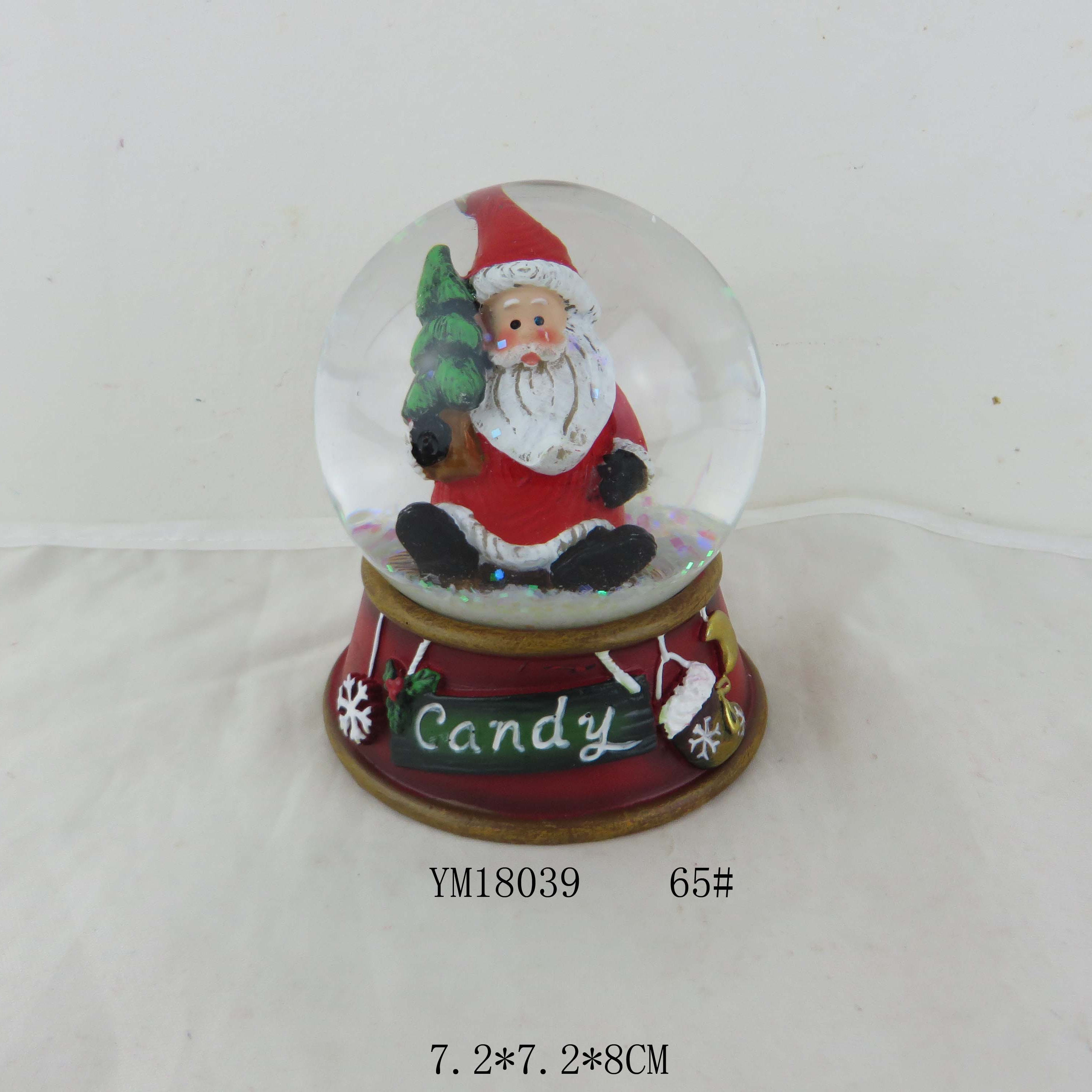 Christmas ornament snowdome clear glass custom Christmas decoration ball santa gifts water snow globe