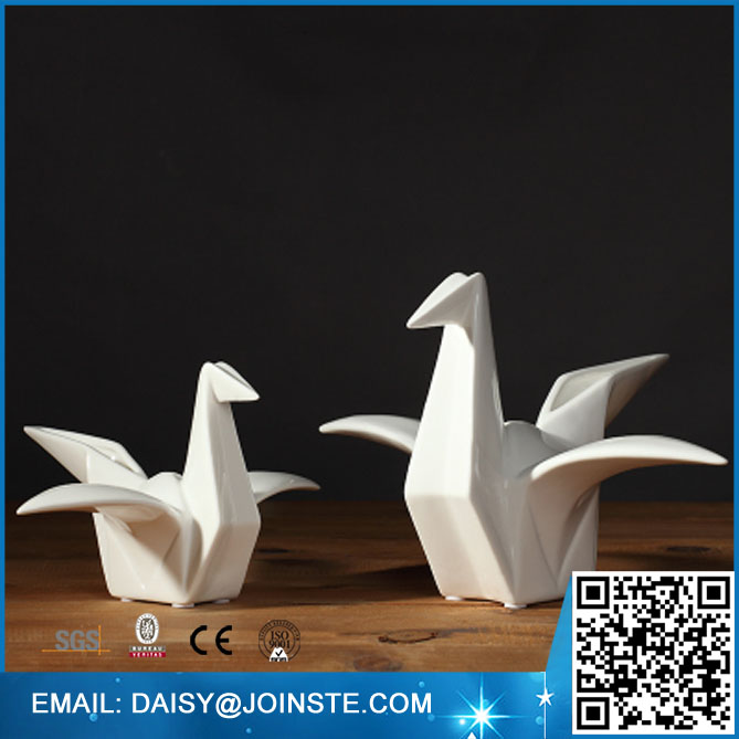 Mini Ceramic Paper Cranes,cute ceramic animals white birds