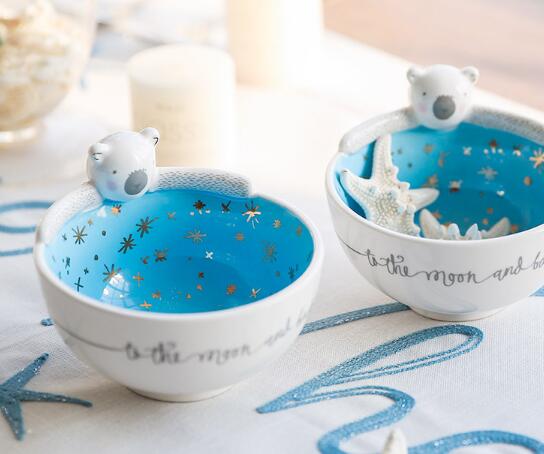 Ceramic tableware blue sea series lovely children day dishes porcelain bowl