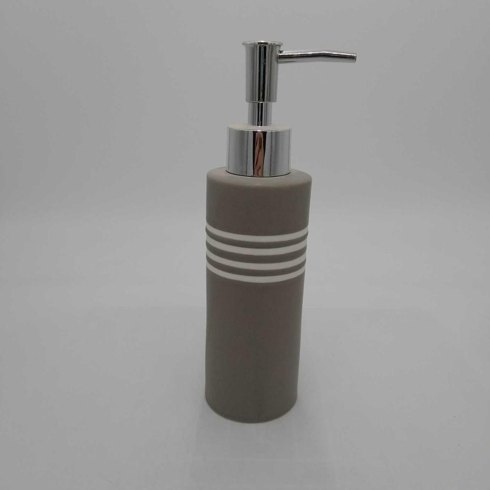 Mirror Damask Hand Soap Dispenser, Countertop Hand Lotion Pump, Modern Design- Resin Sink Shower Dispenser (Gray & White)