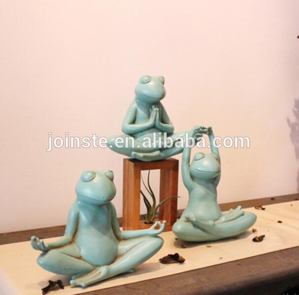 resin yoga figurines,resin animal ornaments,Green Yoga Frog Figurine