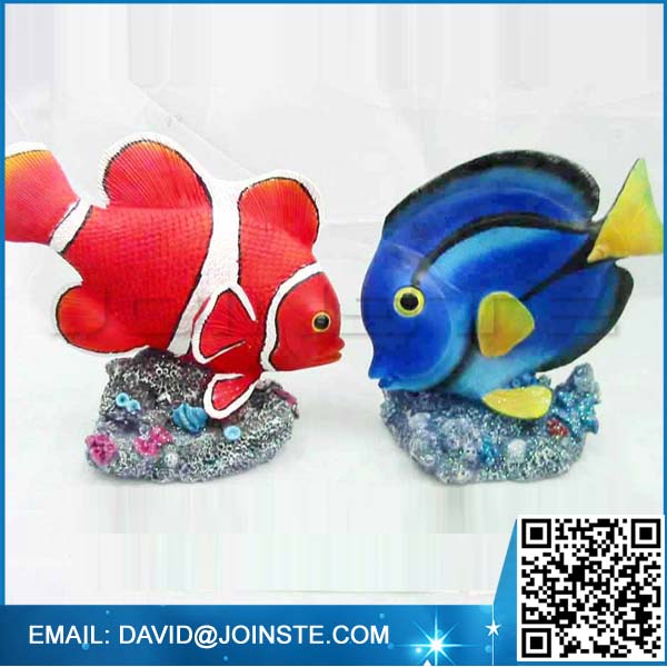 Fish Handmade figurine, colourful Chinese gold fish sculpture statue