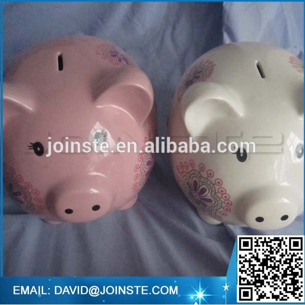 Hotsale pig shape porcelain cardboard money box