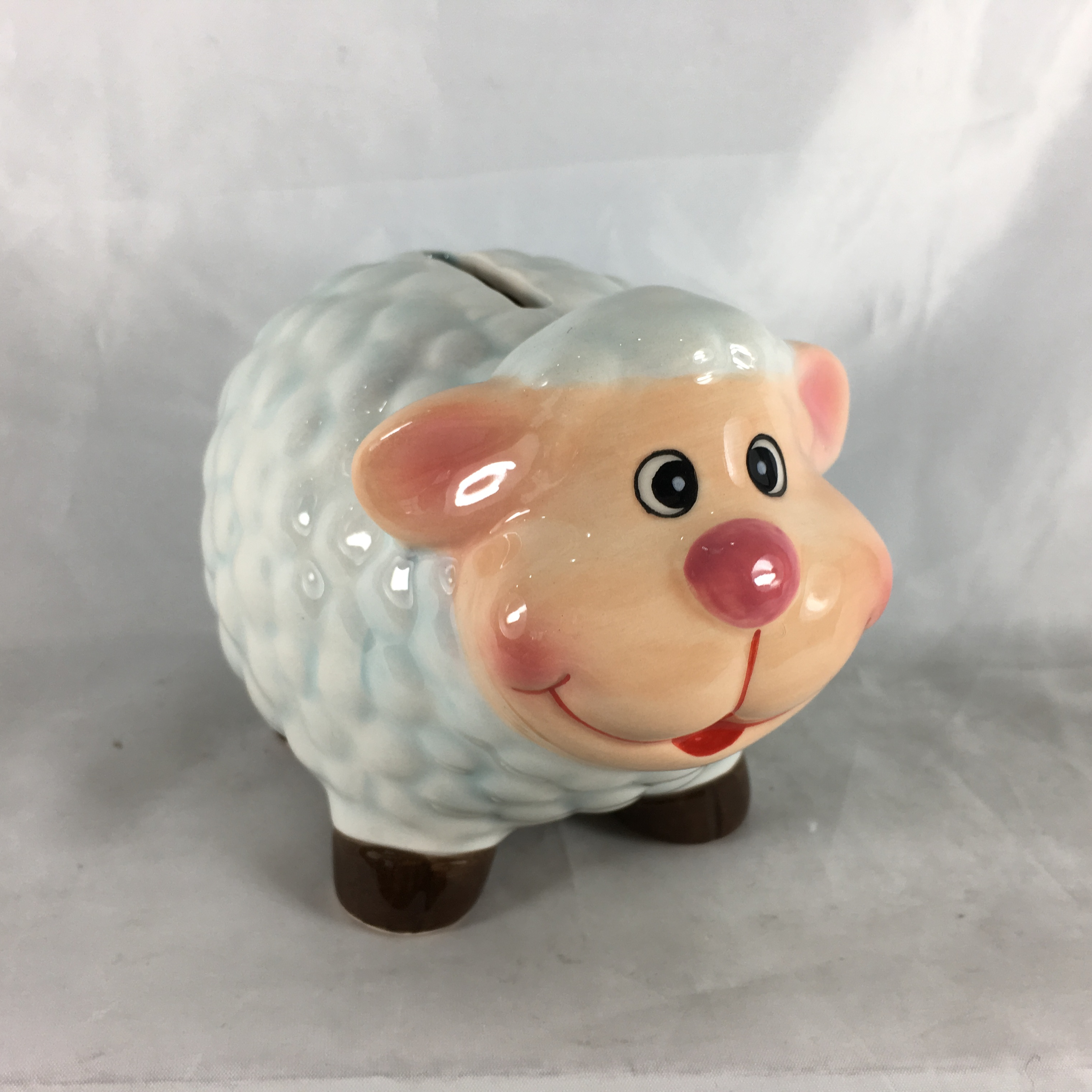 Customized animal shape ceramic coin bank sheep design money box