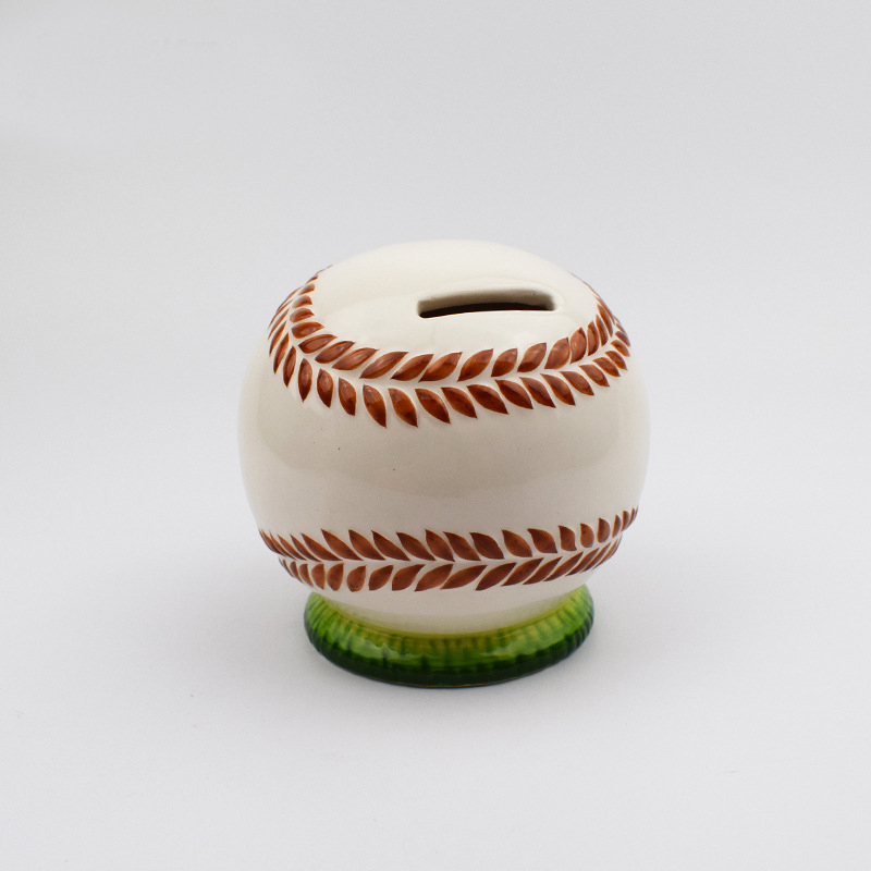 Ceramic Golf Ball Coin Bank with Coin Stopper