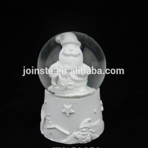 Custom cheap white Sante Claus snow globe water globe high quality