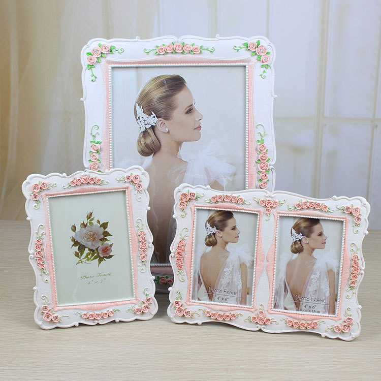 New classical wedding resin photo frame for sale doule design picture frame
