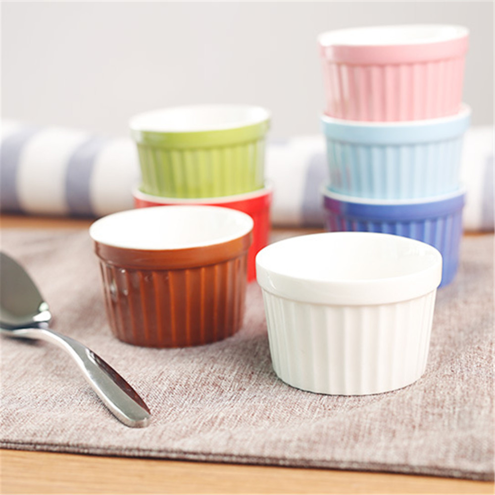 Ceramic Colorful Pudding ,dessert Baking bowls microwave safe bowls