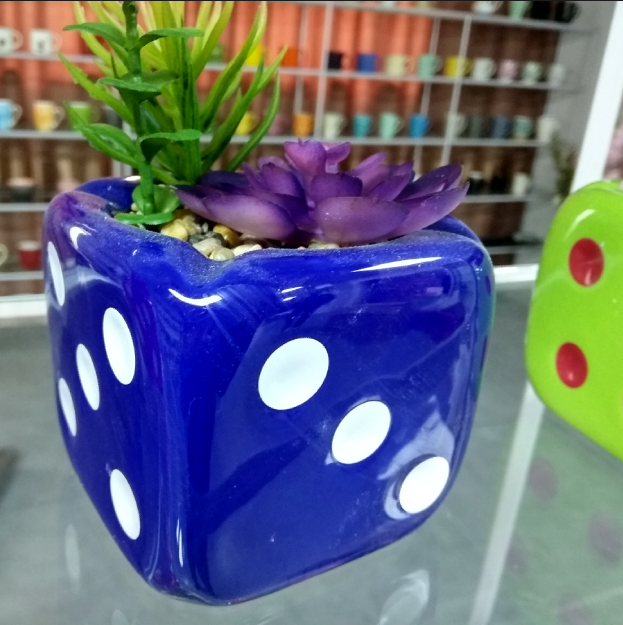 Custom ceramic planter,Dice Succulent Pot,Dice flower pots