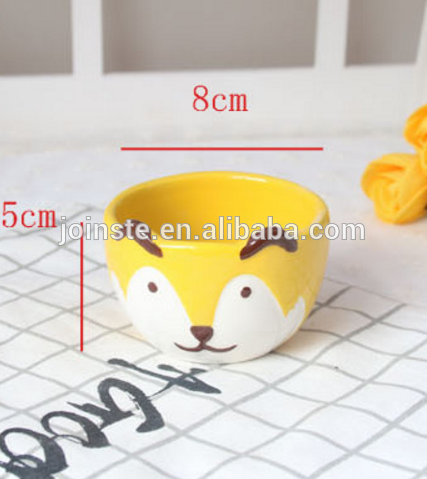 Custom yellow fox painting ceramic bowl hand painted salad bowl soup bowl high quality