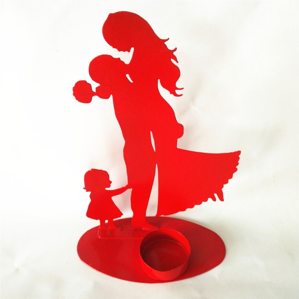 Metal wedding tealight holder red metal wedding candle holder with figure